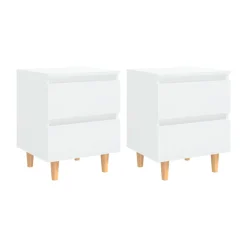 Pack de 2 mesitas de noche Sicilia 2 cajones blanco brillo 50x40x35 cm
