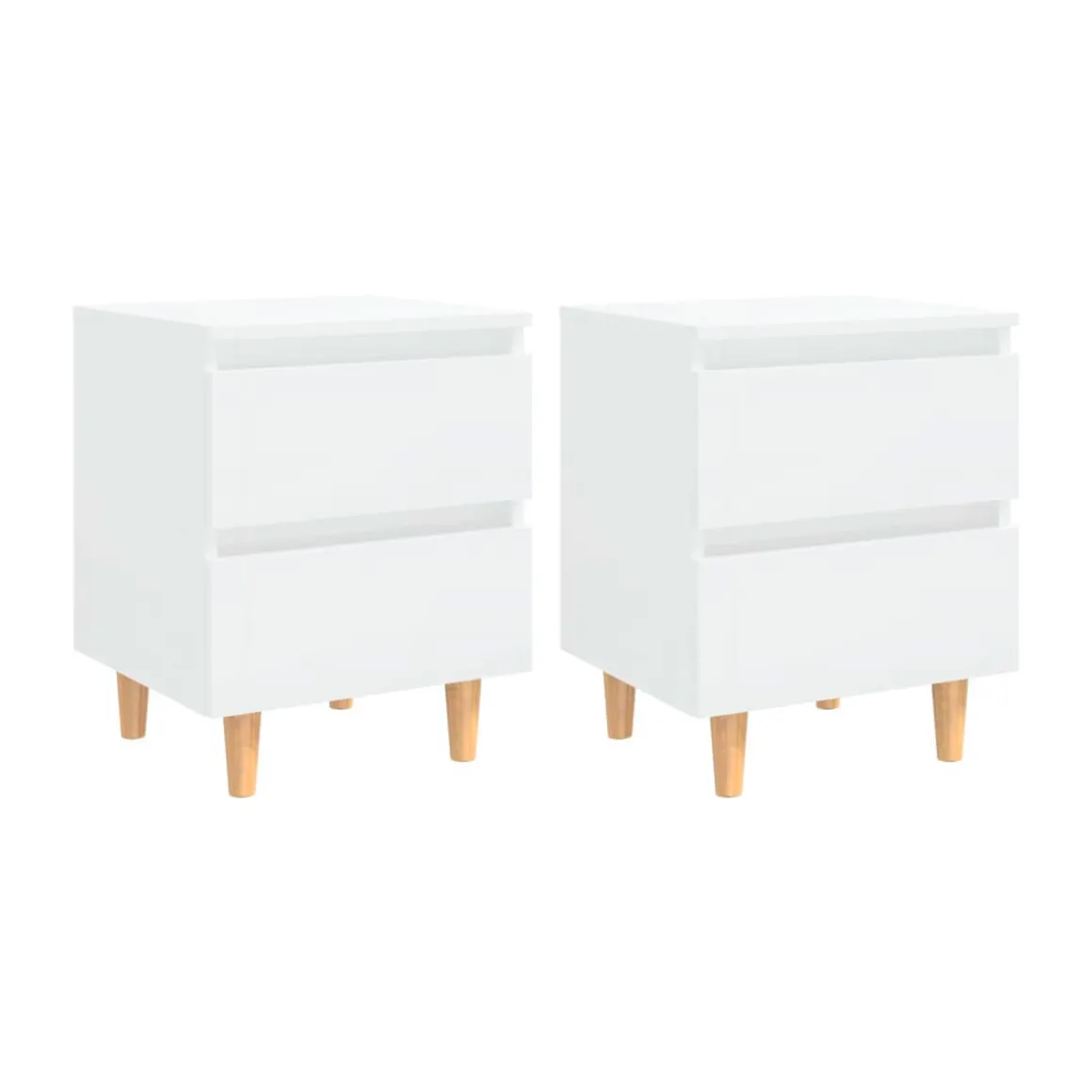 Pack de 2 mesitas de noche Sicilia 2 cajones blanco brillo 50x40x35 cm