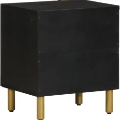 Pack de 2 mesitas de noche Aljibe con puerta negro 46x40x33 cm