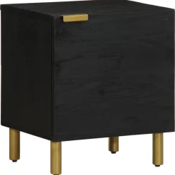 Pack de 2 mesitas de noche Aljibe con puerta negro 46x40x33 cm