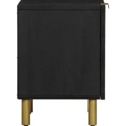 Pack de 2 mesitas de noche Aljibe con puerta negro 46x40x33 cm
