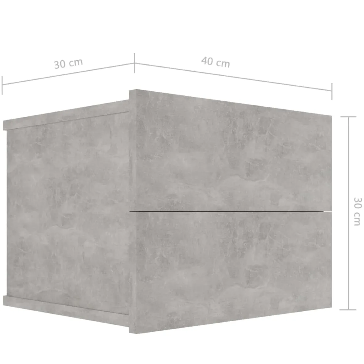 Pack de 2 mesitas de noche Lía 2 cajones gris hormigón 30x40x30 cm