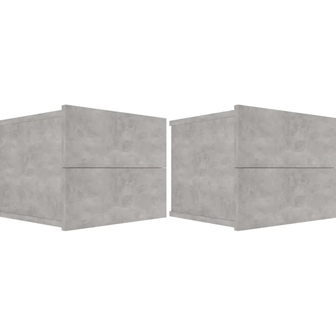 Pack de 2 mesitas de noche Lía 2 cajones gris hormigón 30x40x30 cm