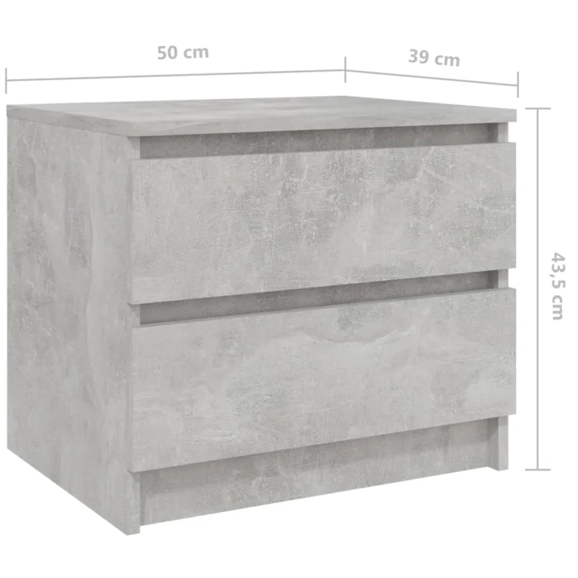 Pack de 2 mesitas de noche Kampal 2 cajones 43,5x50x39 cm