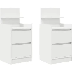 Pack de 2 mesitas de noche Este 2 cajones + estante 80x38x34 cm