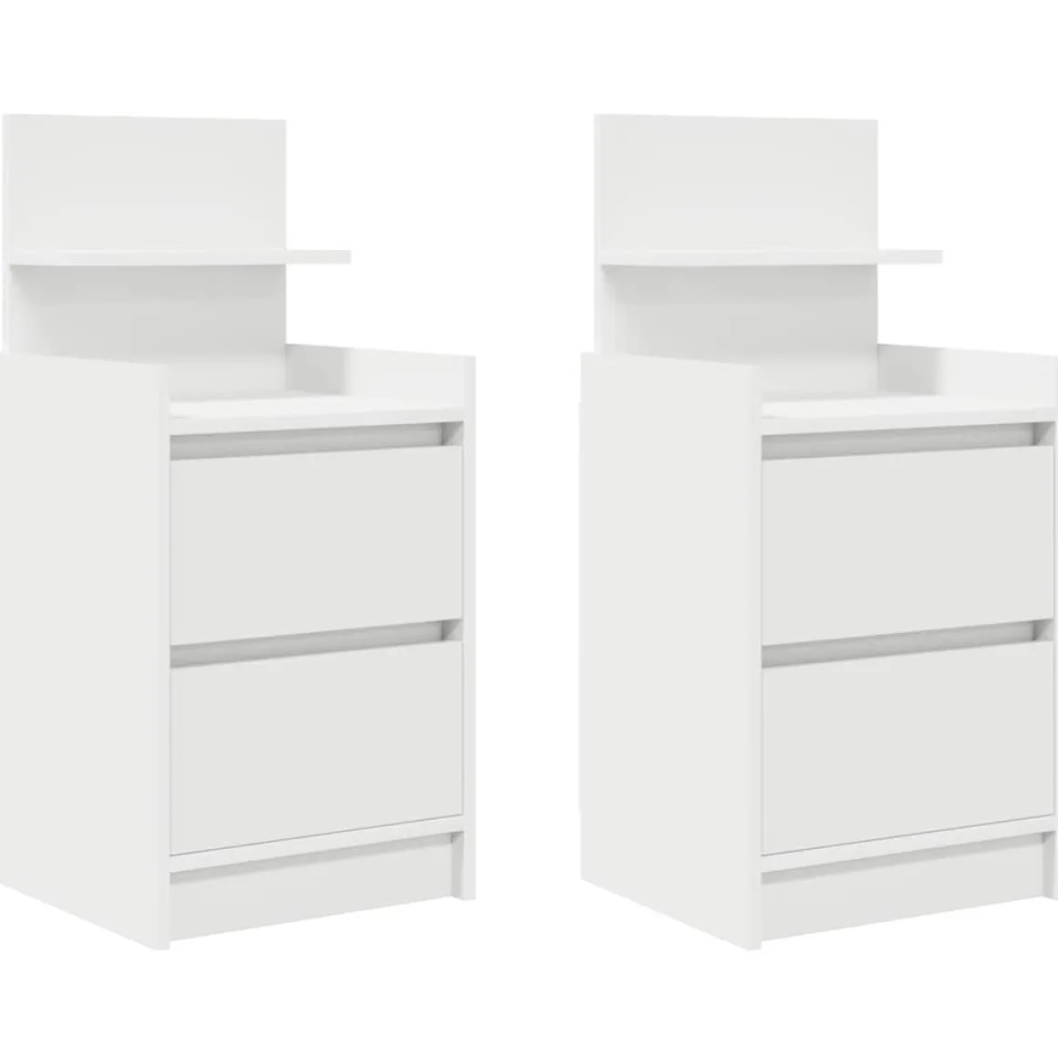 Pack de 2 mesitas de noche Este 2 cajones + estante 80x38x34 cm