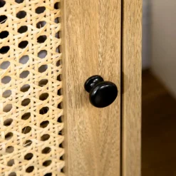 Pack de 2 mesitas de noche Shir Homcom con puerta + estante natural 60x39x35 cm
