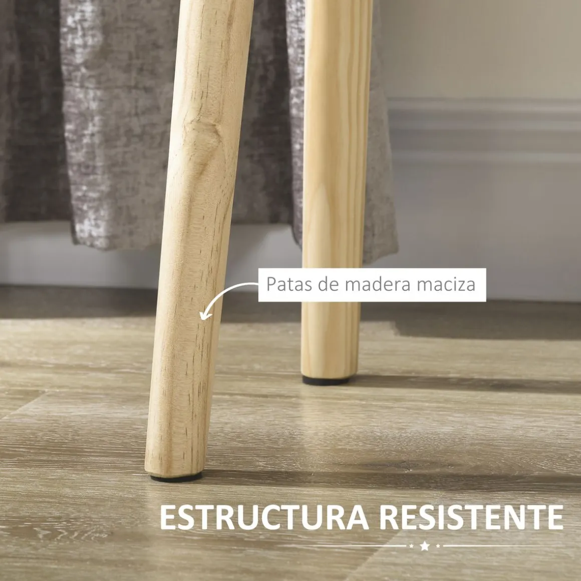 Pack de 2 mesitas de noche Florida Homcom 1 cajón blanco/natural 60x40,5x30,5 cm