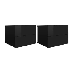 Pack de 2 mesitas de noche Belvi 2 cajones diseño flotante 40x30x30 cm