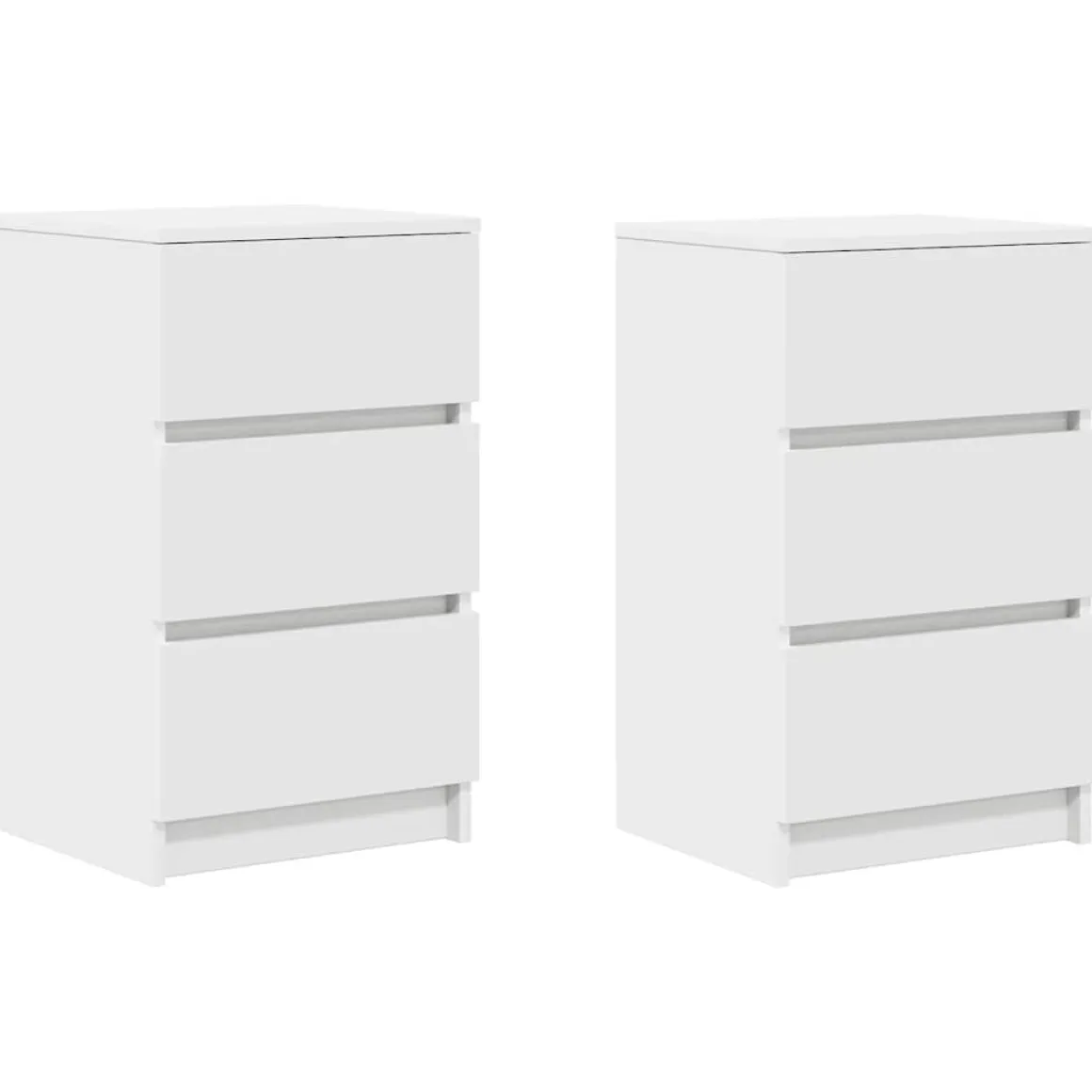 Pack de 2 mesitas de noche Oeste 3 cajones blanco 65x39x35 cm