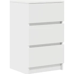 Pack de 2 mesitas de noche Oeste 3 cajones blanco 65x39x35 cm