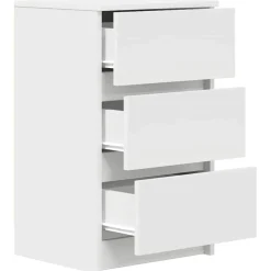 Pack de 2 mesitas de noche Oeste 3 cajones blanco 65x39x35 cm