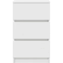 Pack de 2 mesitas de noche Oeste 3 cajones blanco 65x39x35 cm