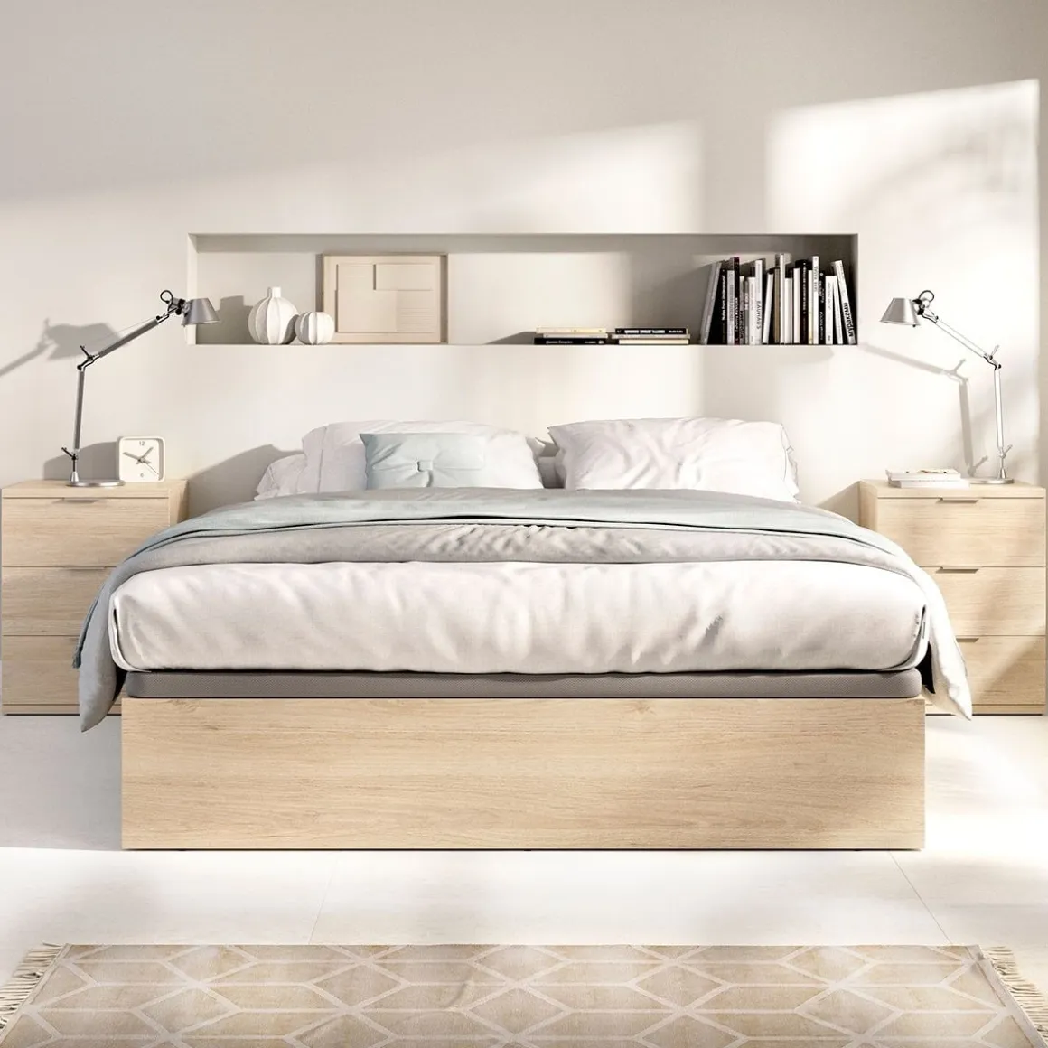 Pack de 2 mesitas de noche Rio 3 cajones 56,8x42x34,2 cm