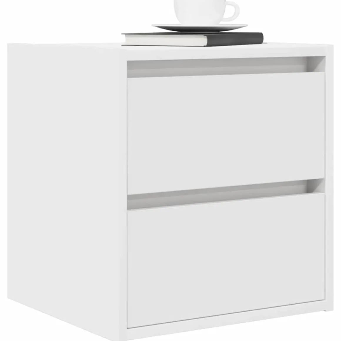 Pack de 2 mesitas de noche Ferco 2 cajones blanco 40x38x34 cm