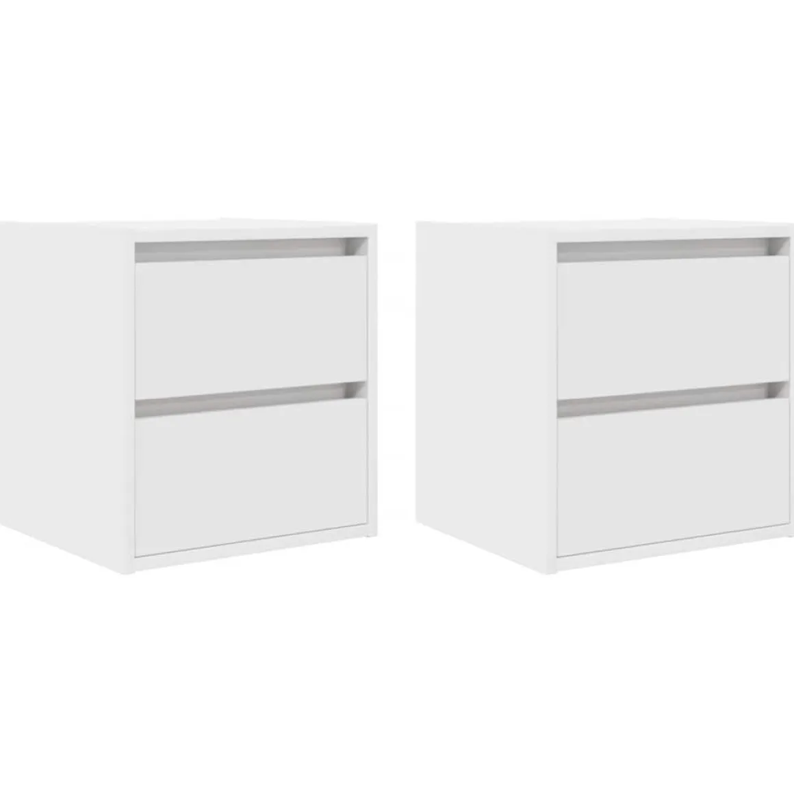 Pack de 2 mesitas de noche Ferco 2 cajones blanco 40x38x34 cm