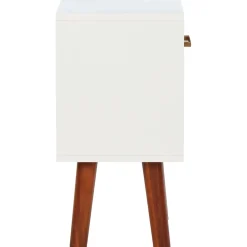 Pack de 2 mesitas de noche Roll cajón + estante blanco/madera 57x40x30 cm