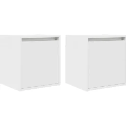 Pack de 2 mesitas de noche Camelia con puerta blanco 40x38x34 cm