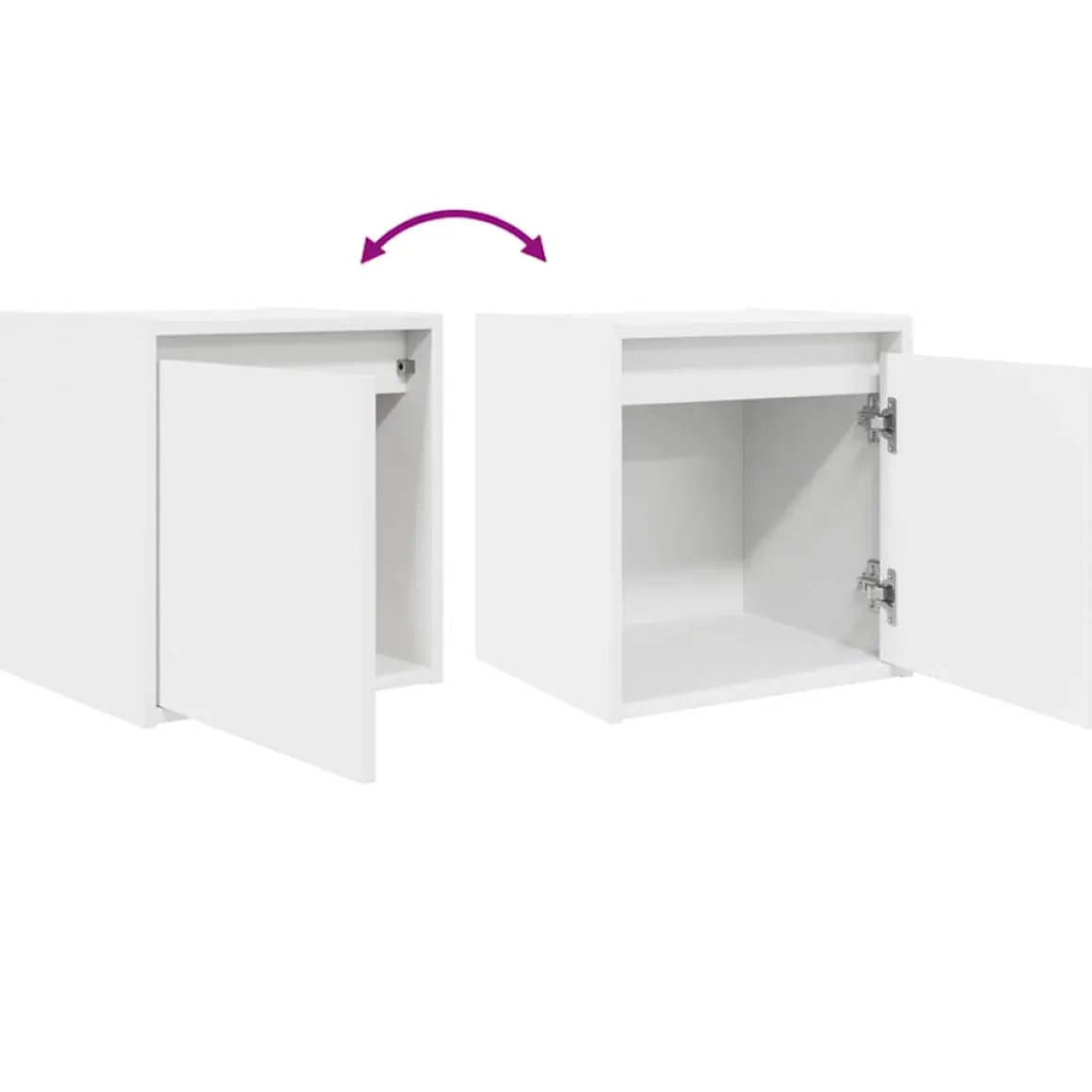 Pack de 2 mesitas de noche Camelia con puerta blanco 40x38x34 cm