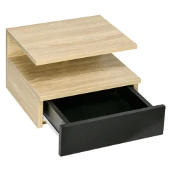 Pack de 2 mesitas de noche Homcom flotantes 1 cajón + 1 estante abierto 22,5x35x32 cm