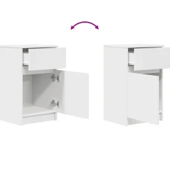 Pack de 2 mesitas de noche Poniente 1 cajón + puerta 65x39x35 cm