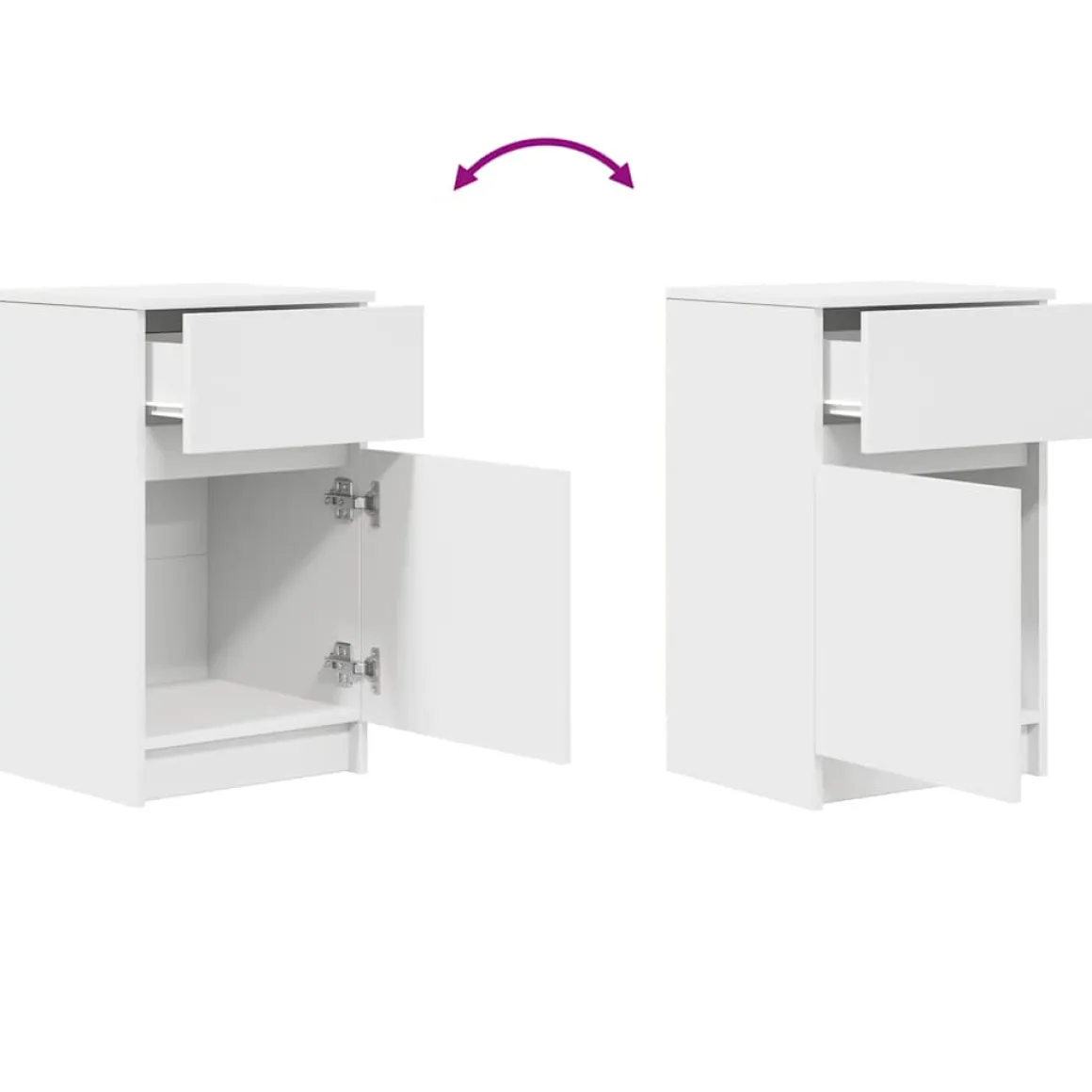 Pack de 2 mesitas de noche Poniente 1 cajón + puerta 65x39x35 cm