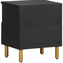 Pack de 2 mesitas de noche Tristán con cajón + compartimento negro 46x40x33 cm