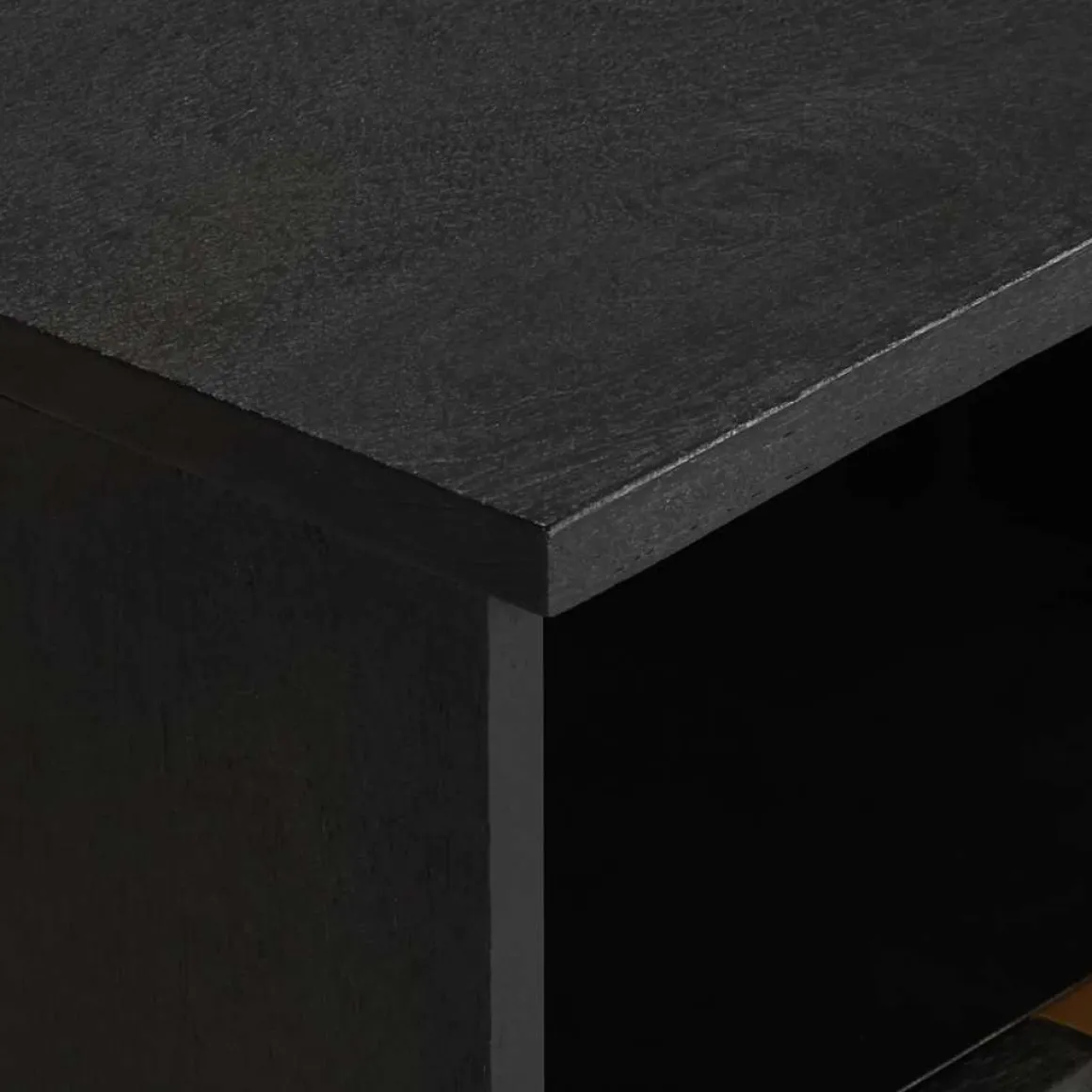 Pack de 2 mesitas de noche Tristán con cajón + compartimento negro 46x40x33 cm