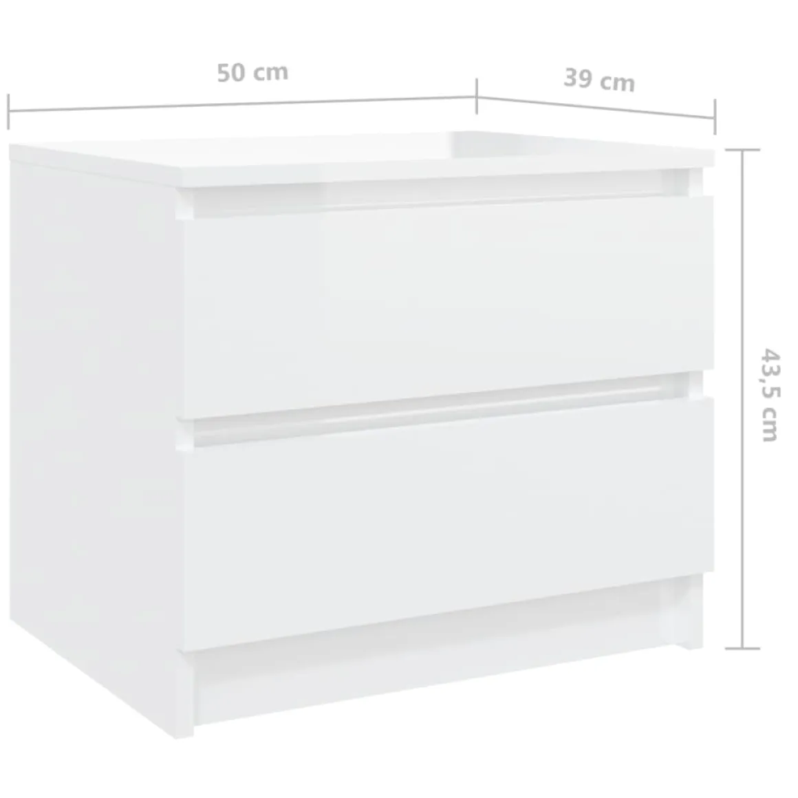 Pack de 2 mesitas de noche Kampal 2 cajones 43,5x50x39 cm