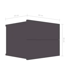 Pack de 2 mesitas de noche Belvi 2 cajones diseño flotante 40x30x30 cm