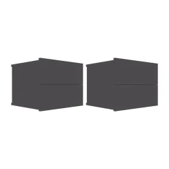 Pack de 2 mesitas de noche Belvi 2 cajones diseño flotante 40x30x30 cm