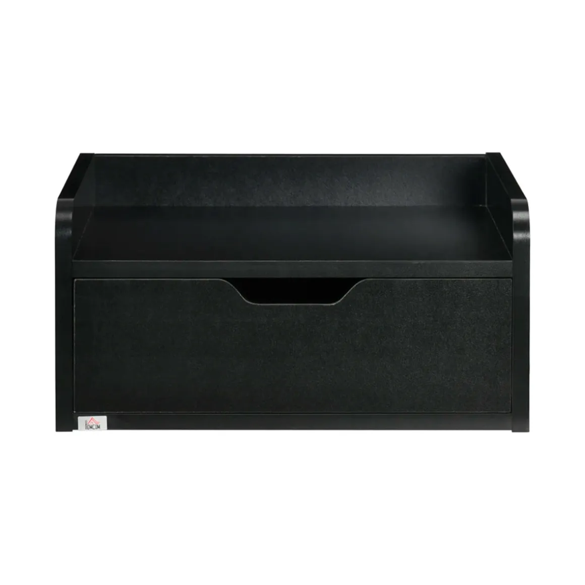 Pack de 2 mesitas de noche Mina Homcom flotantes con cajón negro 19,5x40x30 cm