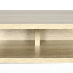 Pack de 2 mesitas de noche Agatha Homcom 1 cajón blanco/natural 22,5x35x32 cm