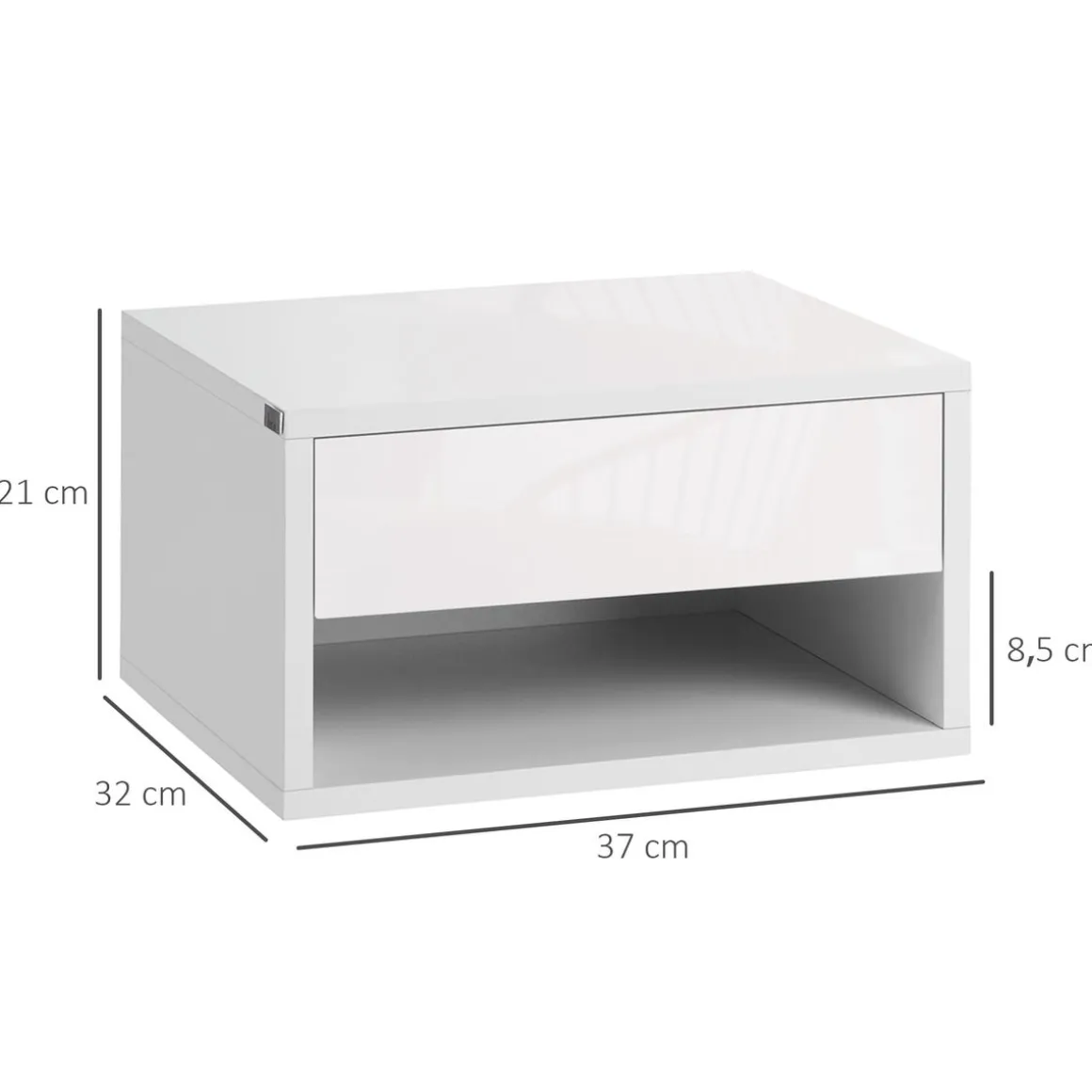 Pack de 2 mesitas Manuela Homcom 1 cajón + 1 estante blanco
