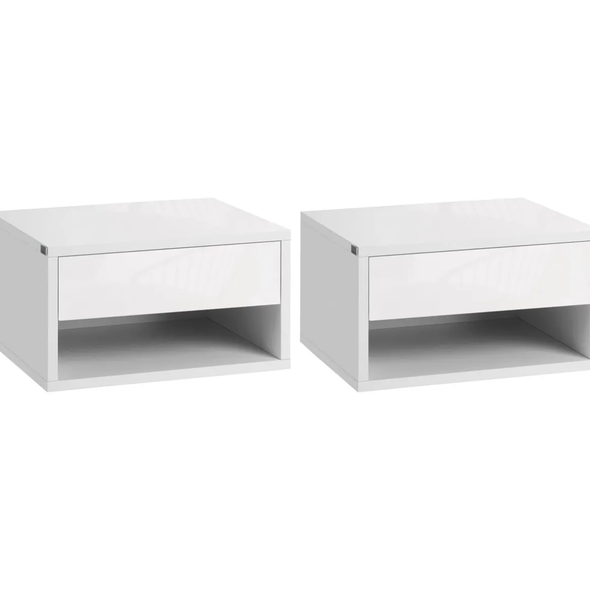 Pack de 2 mesitas Manuela Homcom 1 cajón + 1 estante blanco