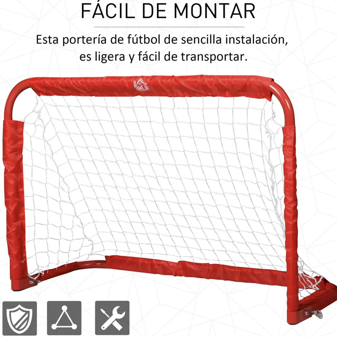 Pack de 2 miniporterías Axis Homcom plegables rojo 60x90x36 cm