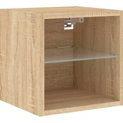 Pack de 2 muebles de TV Vedda de pared con luces LED 30x28,5x30 cm