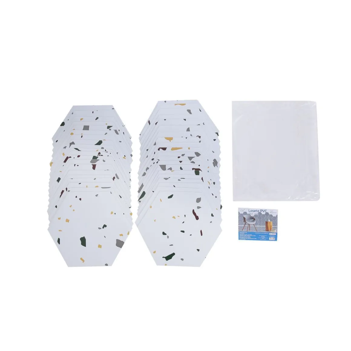 Pack de 40 paneles hexagonales adhesivos 23,5x20,5 cm