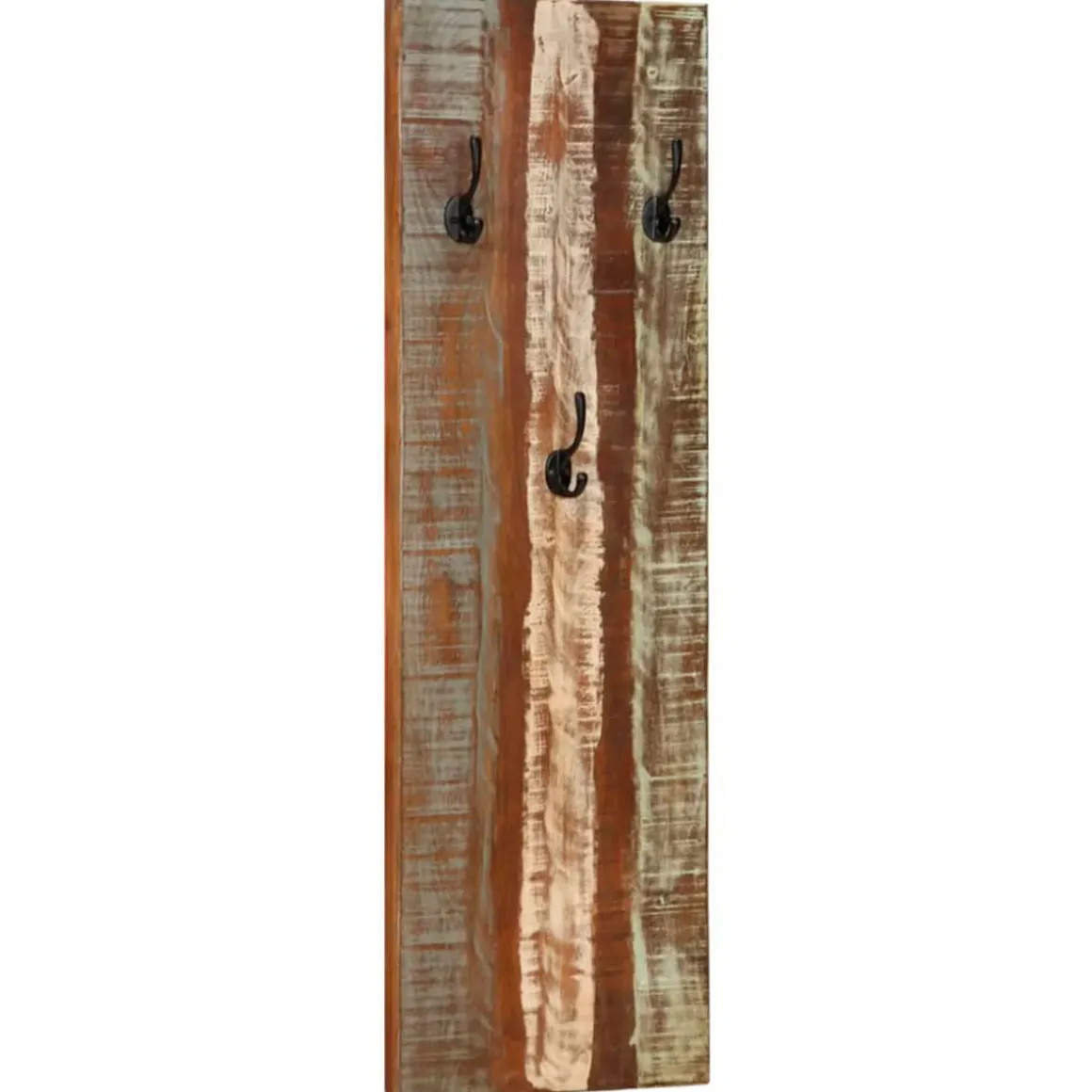 Pack de 2 percheros de pared con 3 ganchos madera 110x36x3 cm