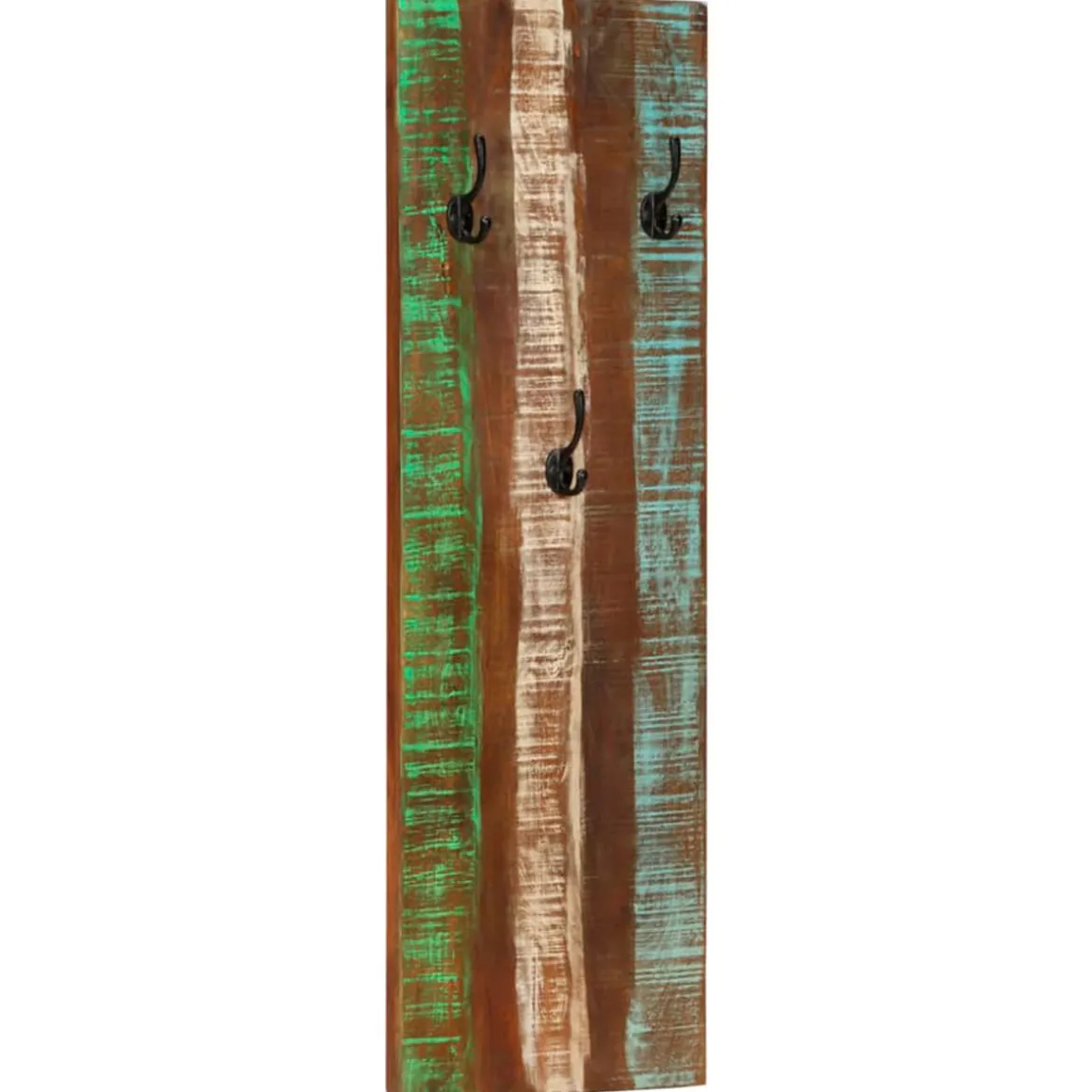 Pack de 2 percheros de pared con 3 ganchos madera 110x36x3 cm