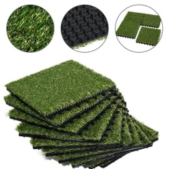Pack de 10 placas de césped artificial Outsunny verde grosor 25mm