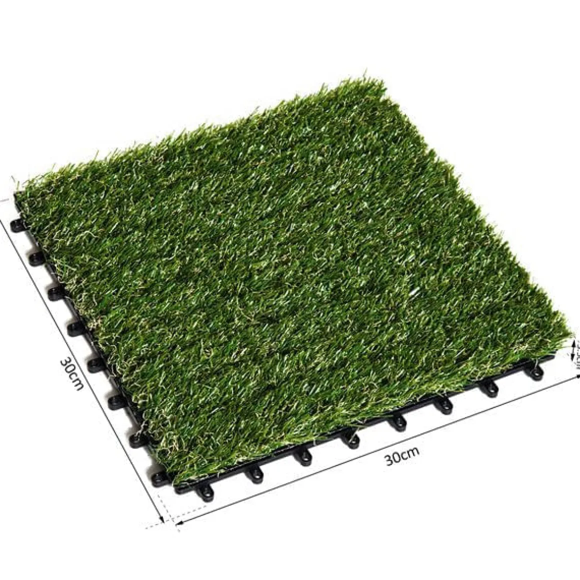 Pack de 10 placas de césped artificial Outsunny verde grosor 25mm