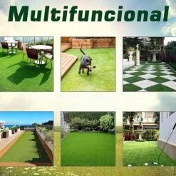 Pack de 10 placas de césped artificial Outsunny verde grosor 25mm