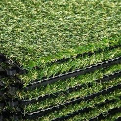 Pack de 10 placas de césped artificial Outsunny verde grosor 25mm