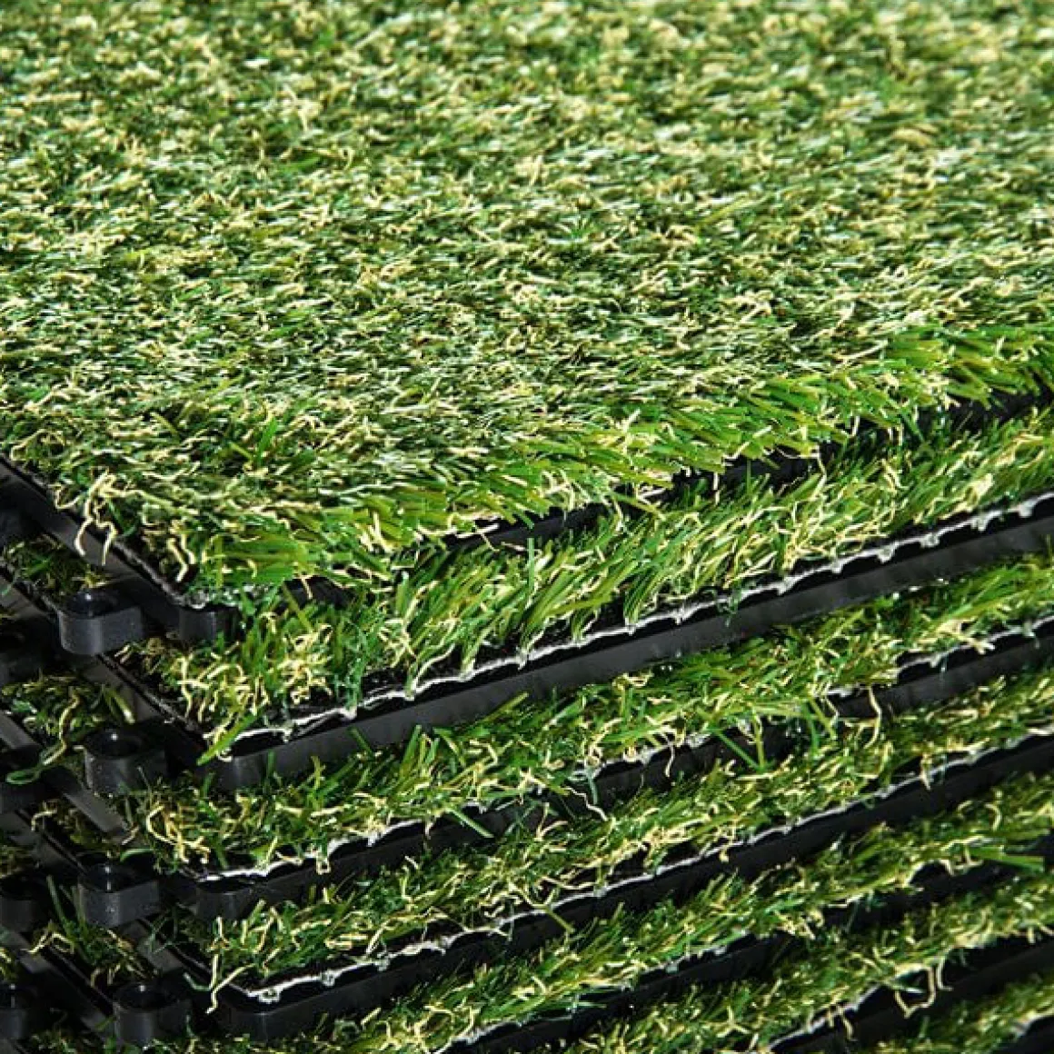 Pack de 10 placas de césped artificial Outsunny verde grosor 25mm