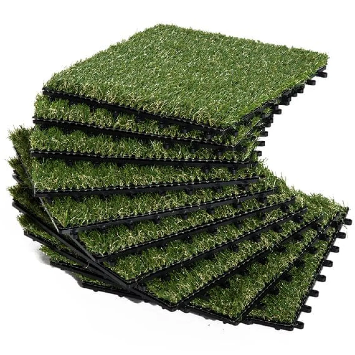 Pack de 10 placas de césped artificial Outsunny verde grosor 25mm