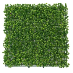Pack de 4 planchas de jardín vertical artificial hoja redondeada verde