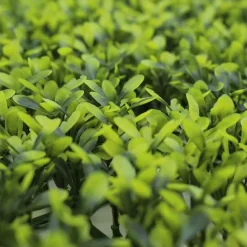 Pack de 4 planchas de jardín vertical artificial hoja redondeada verde