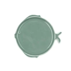 Pack de 6 platos Aura Stela Bidasoa diseño pez porcelana verde 2x19x18 cm