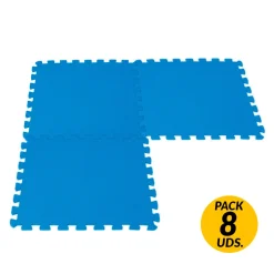 Pack de 8 protectores de suelo para piscinas Intex forma cuadrada azul